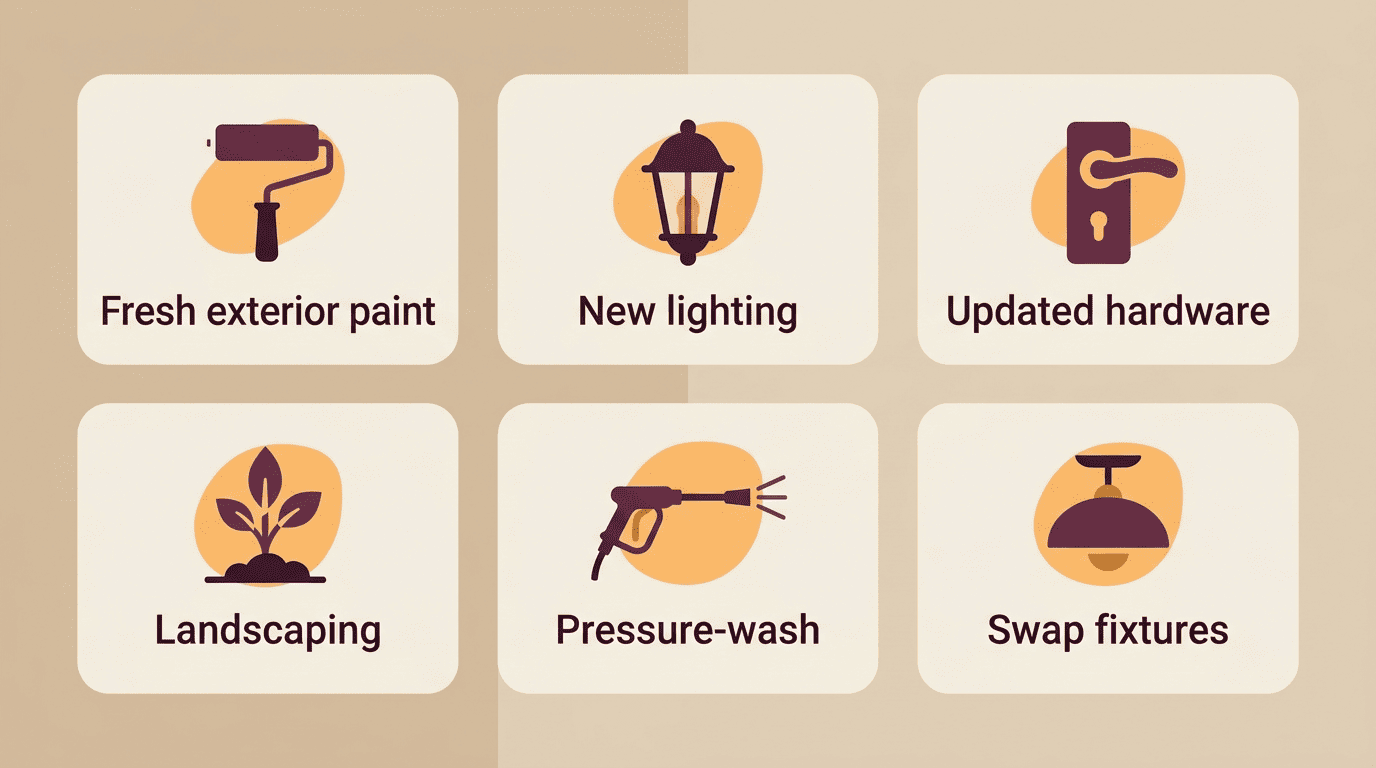 Six budget-friendly remodel ideas: paint, lighting, hardware, landscaping, pressure-washing, fixtures